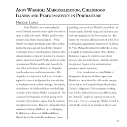 Andy Warhol: Marginalization, Childhood Illness and Performativity