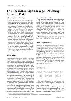 The RecordLinkage Package: Detecting Errors in Data