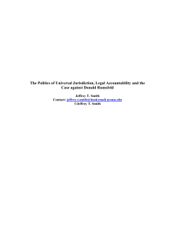 The Politics of Universal Jurisdiction, Legal Accountability and the