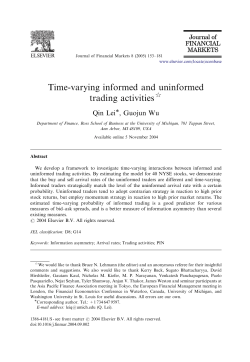 Time-varying informed and uninformed trading activities