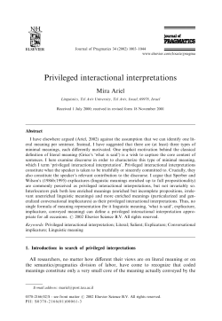 Privileged interactional interpretations