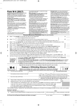 Form W-4 (2017) - Media Services