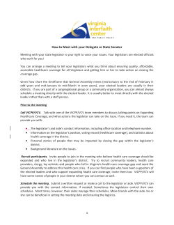 How to Meet with your Delegate or State Senator