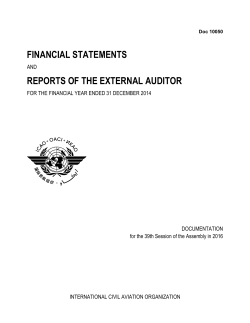 FINANCIAL STATEMENTS REPORTS OF THE EXTERNAL AUDITOR
