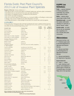 Florida Exotic Pest Plant Council`s 2013 List of Invasive