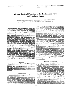 Adrenal Cortical Function in the Postmature Fetus and
