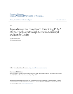 Towards sentence compliance: Examining PFMA offender pathways