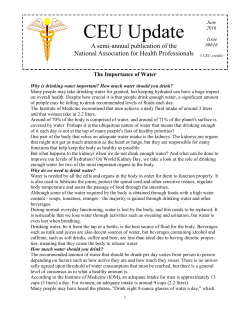 CEU 06-16 Importance of Water.PUB - The National Association for