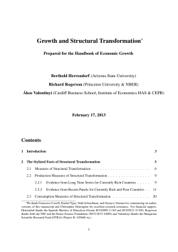 Growth and Structural Transformation
