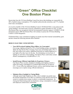 “Green” Office Checklist One Boston Place