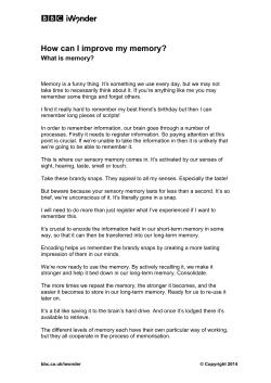 How can I improve my memory?