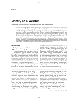 Identity as a Variable - people.hbs.edu