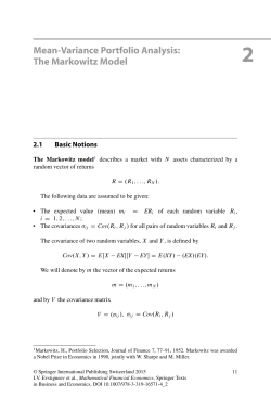 Mean-Variance Portfolio Analysis: The Markowitz Model