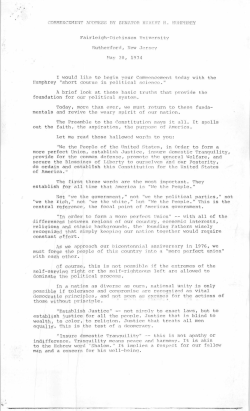 Commencement Address at Fairleigh