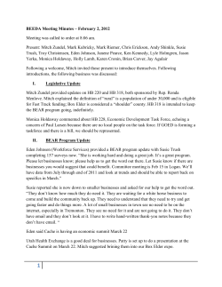 BEEDA Meeting Minutes &ndash; February 2, 2012 Meeting was called to