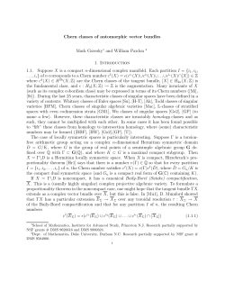 Chern classes of automorphic vector bundles Mark Goresky and