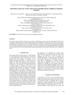 identification of active areas of earthquake by thermal remote sensing