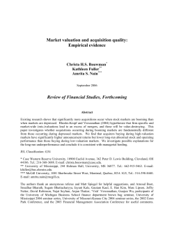Market valuation and acquisition quality: Empirical evidence Review