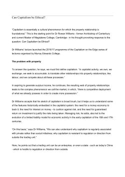 Can Capitalism be Ethical?