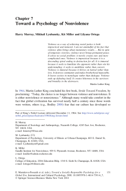 Toward a Psychology of Nonviolence