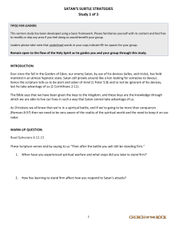 SATAN`S SUBTLE STRATEGIES Study 1 of 3