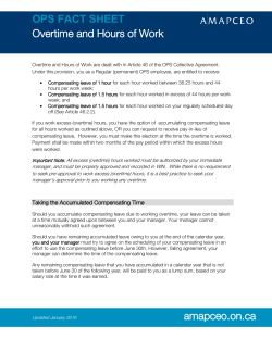 amapceo.on.ca OPS FACT SHEET Overtime and Hours of Work