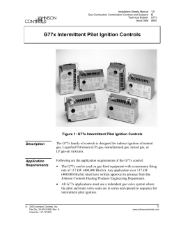 G77x Intermittent Pilot Ignition Controls Technical Bulletin