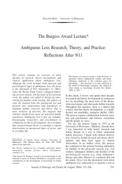 Ambiguous Loss Research Theory and Practic Rflections after 911