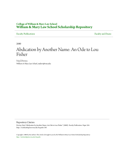 Abdication by Another Name: An Ode to Lou Fisher