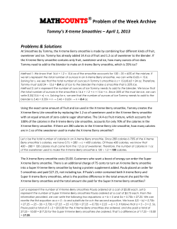 Problem of the Week Archive Tommy`s X-treme