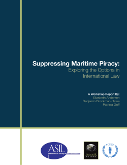 Suppressing Maritime Piracy