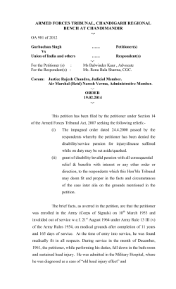 armed forces tribunal, chandigarh regional bench at chandimandir