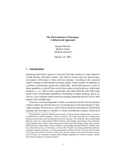The Determinants of Earnings: A Behavioral Approach Samuel