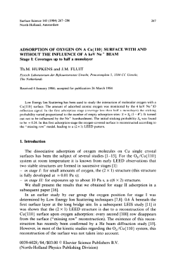 ADSORPTION OF OXYGEN ON A Cu{ llO} SURFACE WITH AND