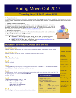 Spring Move-Out 2017