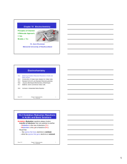 Electrochemistry 18.2 Oxidation-Reduction Reactions in Acidic and