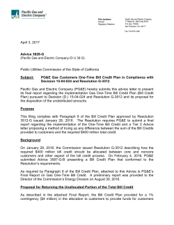 April 3, 2017 Advice 3828-G Public Utilities Commission of the State
