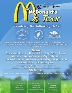 McDonalds Junior Tour - Goderich Sunset Golf Club