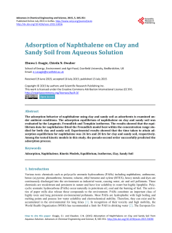 Adsorption of Naphthalene on Clay and Sandy Soil from Aqueous