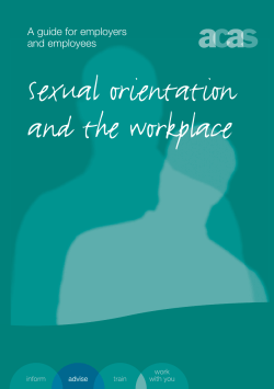 Sexual Orientation and the workplace
