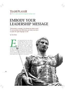 embody your leadership message