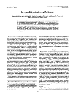 Perceptual Organization and Schizotypy