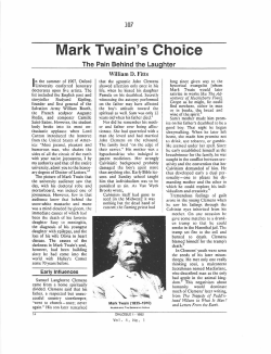 Mark Twain`s Choice