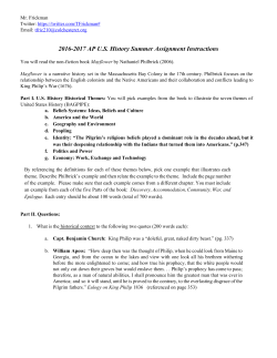 20162017 AP US History Summer Assignment Instructions