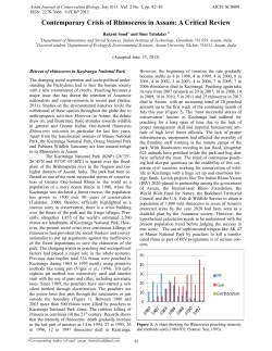 Contemporary Crisis of Rhinoceros in Assam: A Critical Review