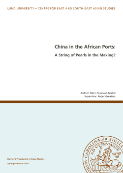 China in the African Ports - Lund University Publications
