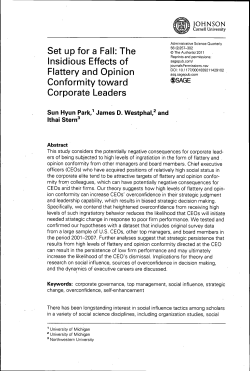 Flattery and Opinion Confornnity toward Corporate Leaders