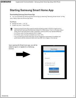 Starting Samsung Smart Home App