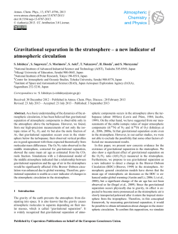 Gravitational separation in the stratosphere &ndash; a new indicator of