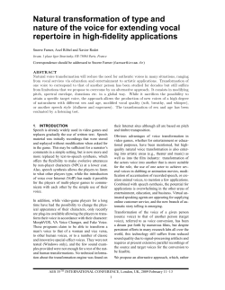 Natural transformation of type and nature of the voice for extending